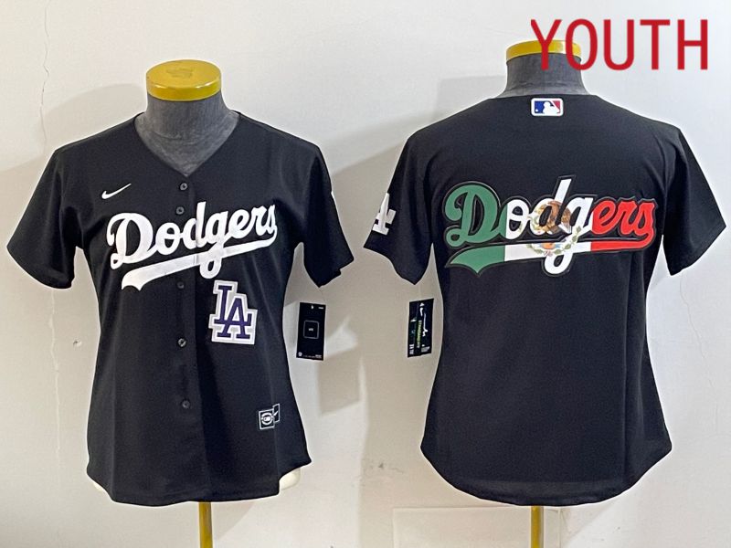 Youth Los Angeles Dodgers Blank Black Game 2024 Nike MLB Jersey style 11213